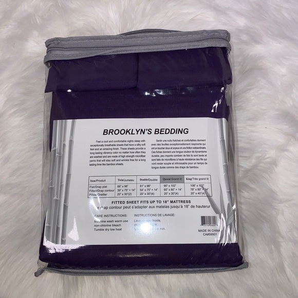 ⭐️SALE⭐️Queen 6pc Purple Bedsheets - Picture 4 of 5